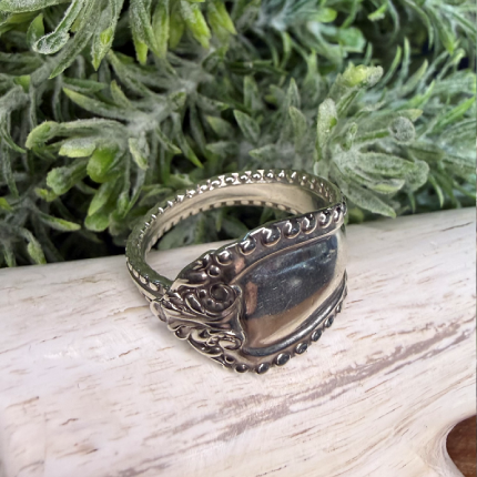 Vintage Sterling Silver Scrollwork Spoon Ring
