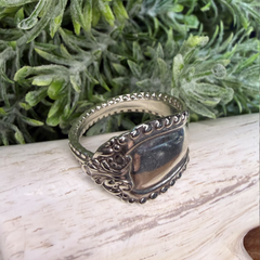 Vintage Sterling Silver Scrollwork Spoon Ring