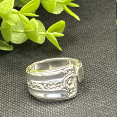 Vintage Silver-Plated Spring Bouquet Spoon Ring