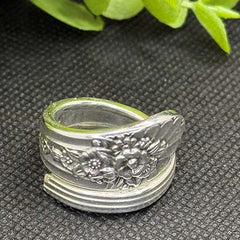Vintage Silver-Plated Jubilee Wrap Spoon Ring