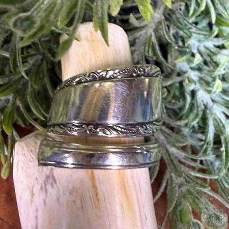 Vintage Sterling Silver Spring Glorry Wrapped Spoon Ring