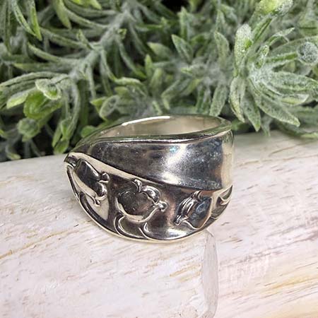 Vintage Sterling Silver Lily of the Valley Spoon Ring