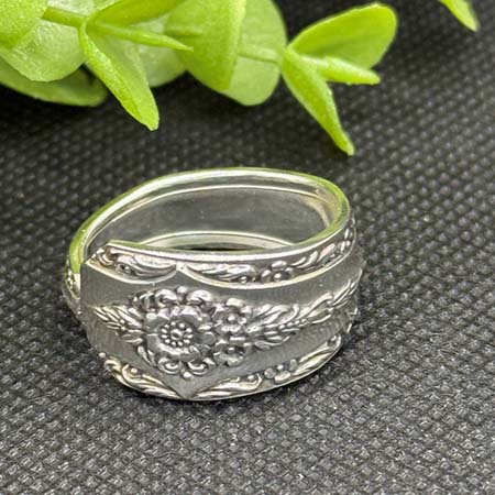 Vintage Silver-Plated Elegance Spoon Ring