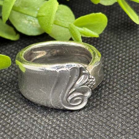 Vintage Silver-Plated Bright Future Spoon Ring