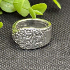 Vintage Silver-Plated Precious Spoon Ring
